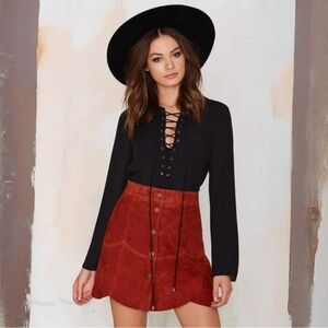 Nasty Gal suede leather skirt